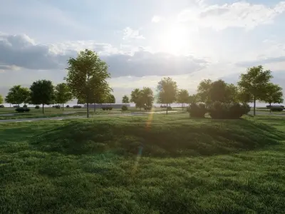 public park-Private Park Landscape 3D model 19