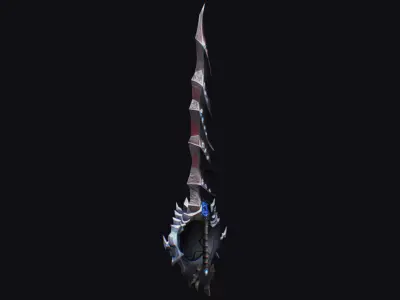 Sword Magical Cutting Fantasy Melee Dagger Iron Blade Saber Moon Low-poly 3D model
