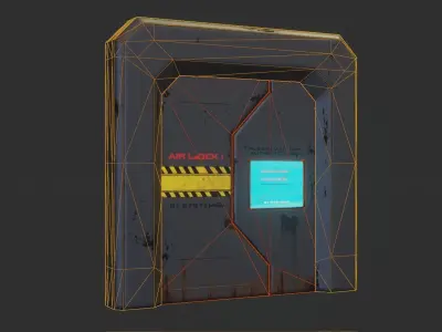 Scifi door Low-poly 3D model order