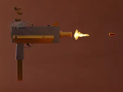 Uzi stylized 3D model