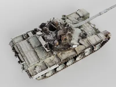 Russian T-90 tank destroyed by Ukrainian army  3D model buy