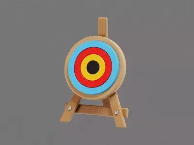 Archery Target Board Low-poly 3D model