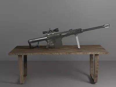 Barrett rifle M82 Low-poly 3D model