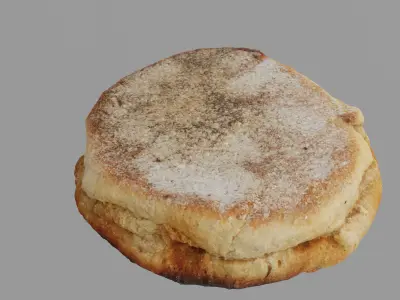 Photorealistic English Muffin - 5 LODs Free low-poly 3D model