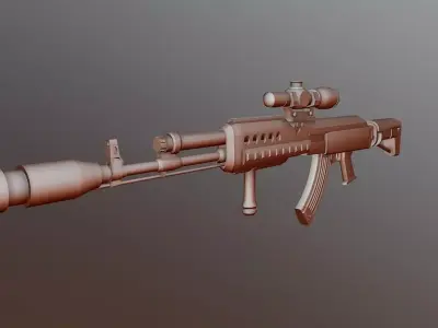 Game ready AK-337 rifle Low-poly 3D model