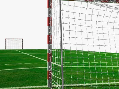  Handball Court Field with Two Goals Green Fur 