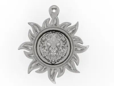 lion pendant 3D print model 6