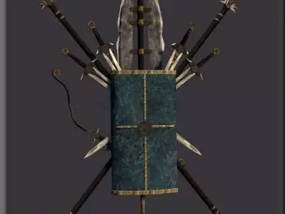 Aegydian Fantasy Weapon Set Low-poly 3D model