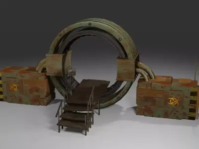 Realistic Old Rusty Portal 3D model