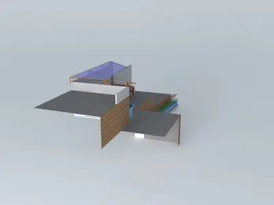 Aquaponics system Aquapônico 15- Beira Mar-2 tanks 1000L IBC ... 3D model