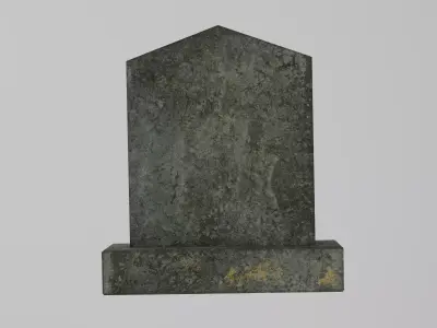 Old Cemetery Gravestone with Moss and Patina Low-poly 3D model