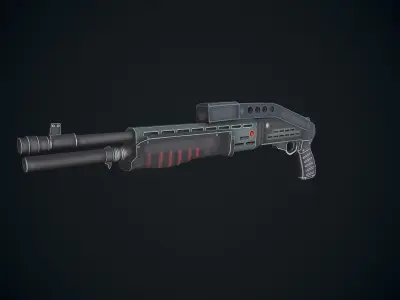 LowPoly Spas gun Low-poly 3D model
