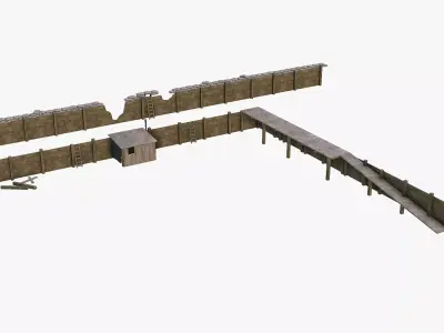 Trench System World War Modular Free low-poly 3D model