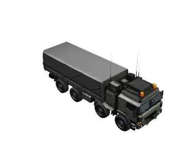 Military Offroad Transport Truck Heavy Duty Tactical Model 3D model