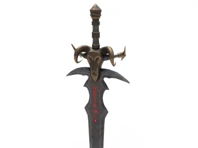 Low Poly Medieval Fantasy Sword Low-poly 3D model