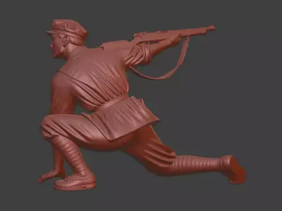 Military sculpture warrior military battle war hero soldier 3D print model 17