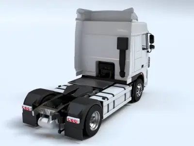 Articulated DAF XF Truck Sleeper Cab Low-poly 3D model