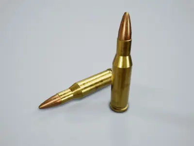 Cartridge Bullet PBR Game Ready Low-poly 3D model