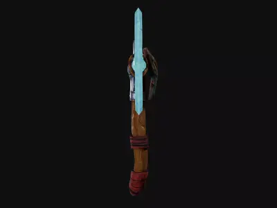 Stylized War Axe Low-poly 3D model