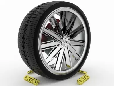 ORTAS CAR WHEEL RIM 117 GAME READY WHEEL RIM TIRE 3D model