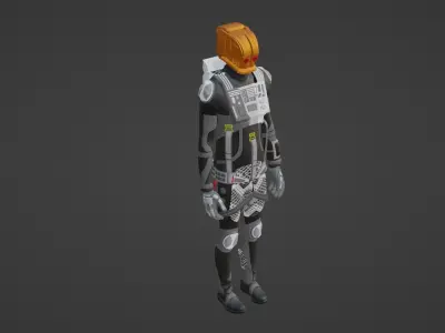 Robot Soldier - Assault Soldier Low-poly 3D model 12