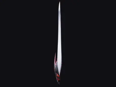 Sword Magical Cutting Fantasy Melee Dagger Iron Blade Saber Low-poly 3D model 2