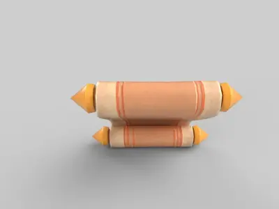 Stylized scroll Low-poly 3D model