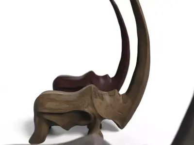 Rhino with unique horn 3D model