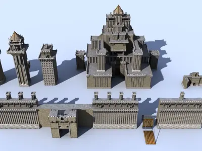 Medieval Castle Pack 3D model