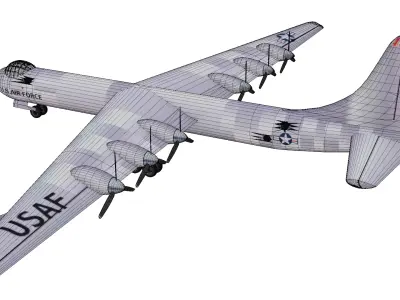 Convair B-36 Peacemaker Low-poly 3D model