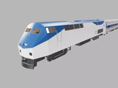 General Electric GE P42DC Genesis w Amfleet and Metroliner Low-poly 3D model