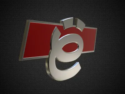 e mobile logo 3D model