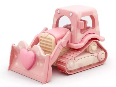 Stylized 3D Valentine  Bulldozer Model Low-poly 3D model purchase