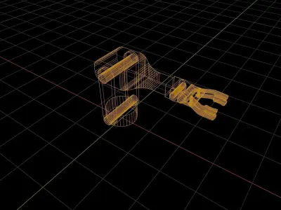 Rigged Robot Arm Low-poly 3D model