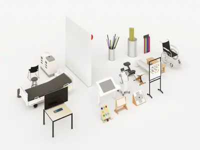 Medical Physical Therapy Room Equipment 3D model