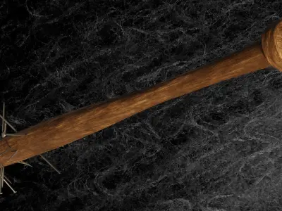 POST APOCALYPTIC MELEE WEAPON NAILED BAT Low-poly 3D model