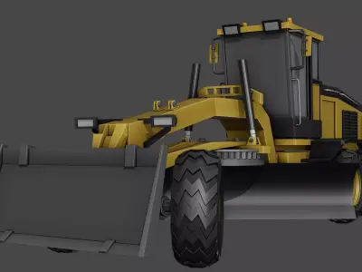 Road Grader lowpoly 3D model