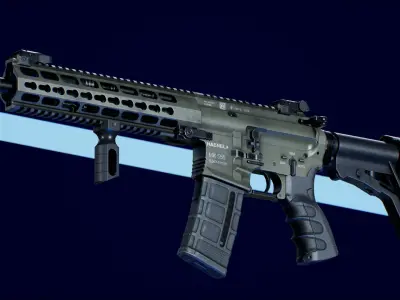 Rifle Haenel MK 556 Low-poly 3D model