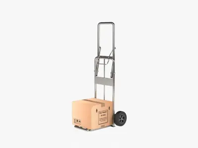 Hand Truck Low-poly 3D model 3