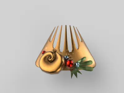  Fish comb Low-poly 3D model