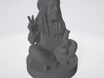 Reggae Hippie Herb Grinder-2-Part Magnetic-MellowVerse 3D print model