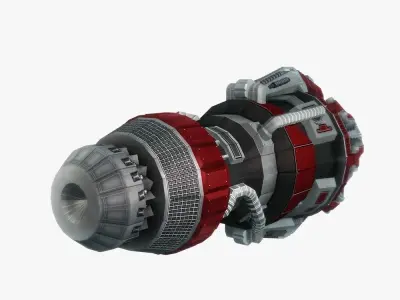 Starship huge engine 04 Sci-fi low poly Low-poly 3D model