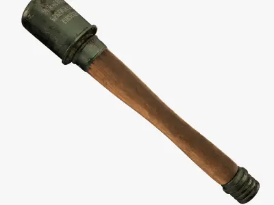 M24 Stielhandgranate Stick Grenade - RC low-poly  Low-poly 3D model