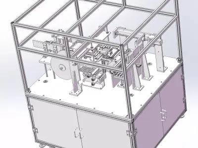 Non-standard detection gluing and packaging all-in-one machine 3D model