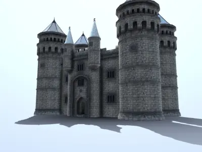 Medieval French Castle Keep Low-poly 3D model