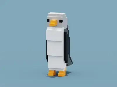 Voxel Penguin Low-poly 3D model purchase