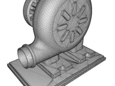 Metallic Air Blower Low-poly 3D model