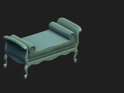  Vintage bench Low-poly 3D model