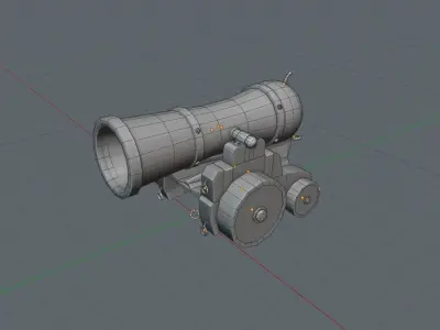 Medieval Cannon  Low-poly 3D model