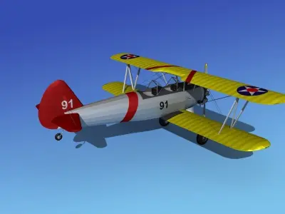 Stearman PT-17 Kaydet V05 3D model